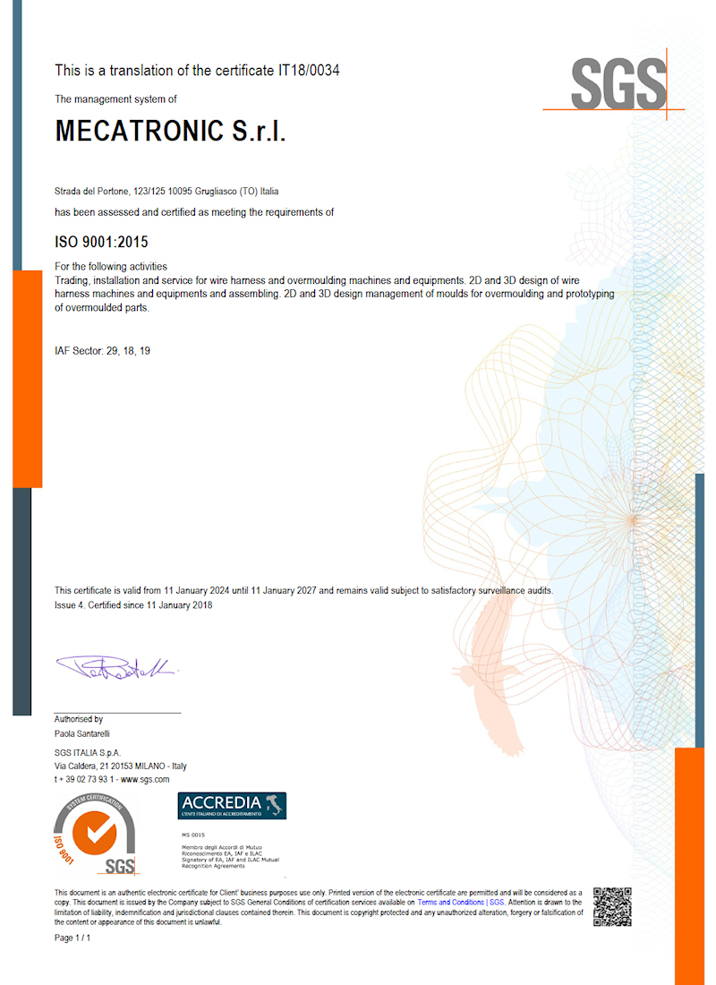 mecatronic SGS quality certificate